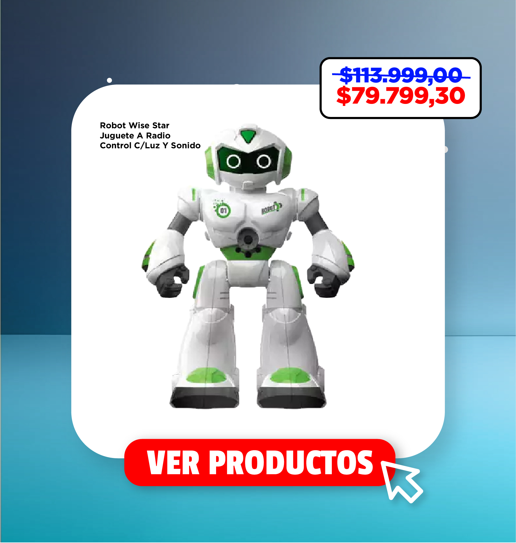 Robot Wise Star Juguete A Radio Control C/Luz Y Sonido